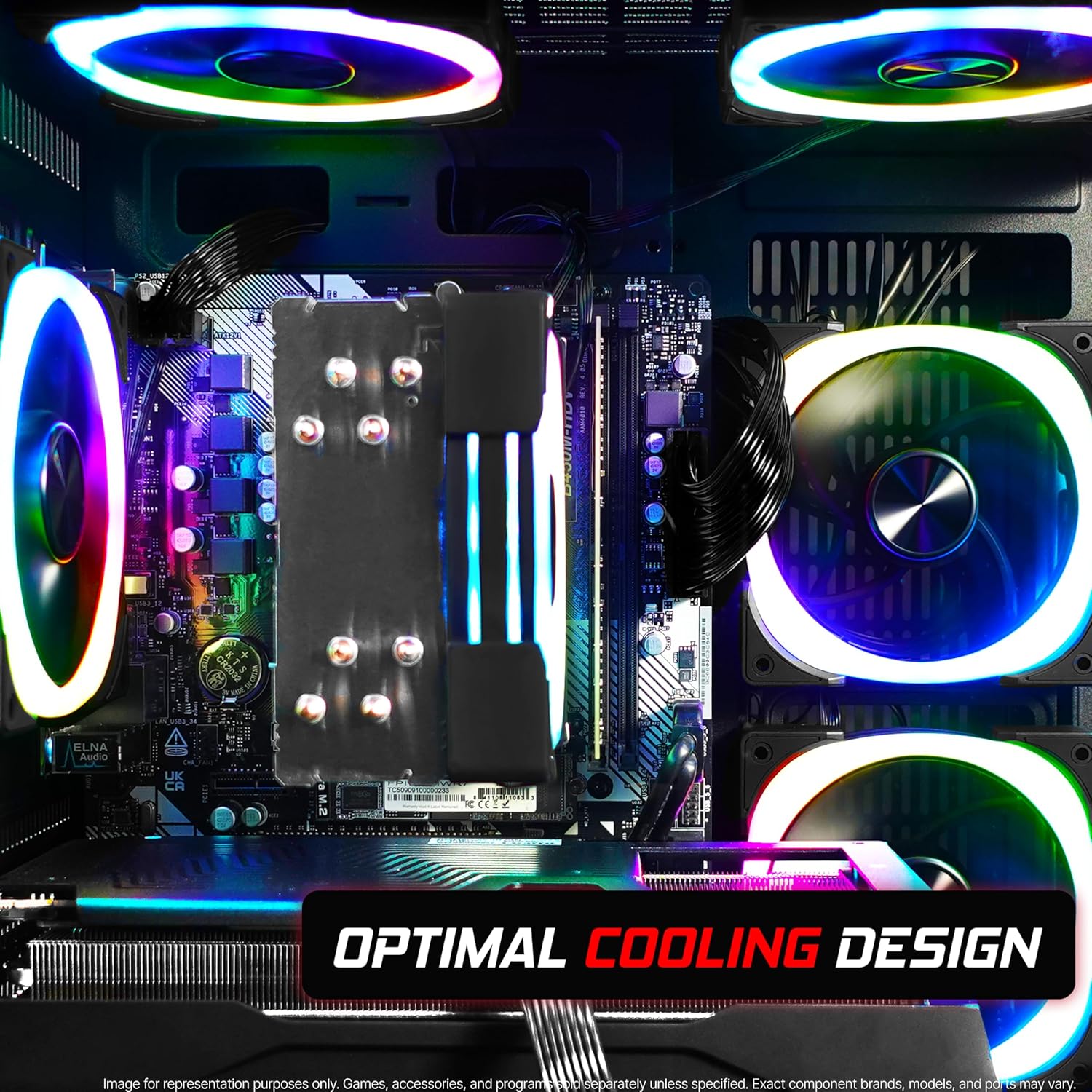 SAAV Blitz Prebuilt Gaming PC Bundle Desktop Tower Intel Pentium Gold G5400 Radeon RX 550 4GB GDDR5 22in Monitor 16GB DDR4 256GB NVMe SSD WiFi 6 Windows 11 Black RGB Computer PC Gaming - Image 5