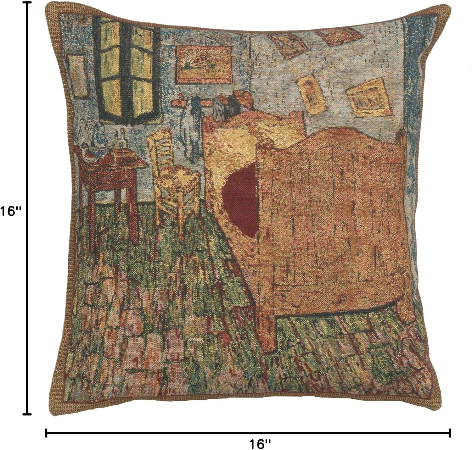 Charlotte Home Furnishings Decorative Throw Pillow Cover 16X16 in, Tapestry Pillow Cases for Couch and Living Room, The Sleeping Room Home Decor Cushion Cases, Soft European Cotton Jacquard Woven - Image 7