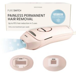 SmoothSkin Pure Switch IPL Laser Hair Removal Device for Women and Men, At-Home Permanent Hair Reduction with Sapphire Pro Ice Cooling Technology, 3-in-1 Face Body & Bikini Hair Remover, Corded