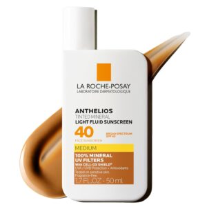 La Roche-Posay Anthelios Sunscreen SPF 40, Ultra-Light Fluid Broad Spectrum SPF 40, Face Sunscreen with Titanium Dioxide Mineral, Lightweight & Fast-Absorbing, Oil-Free, Matte Finish