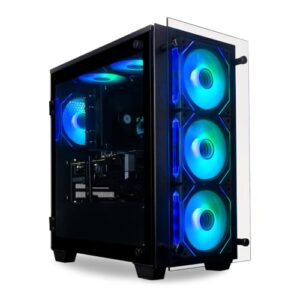 Stratos Micro RTX 5080, 24-Core i9-14900KF, 64GB DDR5 RAM, 2TB Gen4 NVMe SSD, Gaming Desktop PC w/Windows 11 Pro, 3-Year Warranty, RGB Keyboard+Mouse, Internal Wi-Fi 6E, 3X DP & HDMI