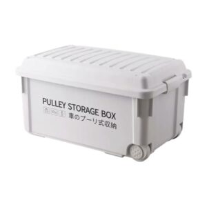 Storage Trunk Plastic Storage Bin with Lid and Wheels, Stackable Outdoor Camping Box Car Trunk, Organizer for , Home and Office, Store Picnic Supplies, Books, Snacks, Drinks Camping Storage Box