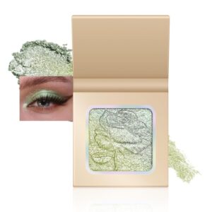 Holographic Chameleon Shimmer Eyeshadow Palette, Iridescent Multichrome Metallic Glitter Eye Shadow, Inner Corner Eye Face Double Color Shift Highlighter, Lightweight Creamy Smooth Eye Makeup 03#