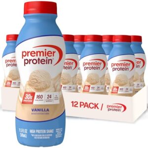 Premier Protein Shake, Vanilla, 30g Protein, No Added Sugar, 24 Vitamins & Minerals to Support Immune Health, 11.5 fl oz, 12 Pack (Packaging May Vary)