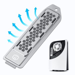 GRAUGEAR Metal Heat Dissipation Cover for PS5 M.2 SSD Expansion Slot | Fit for PlayStation 5 NVMe SSD w/Heatsink | New Breathable Cellular Hole | Cooling and Dust Proof (Silver)