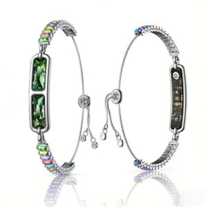 Smart Bracelet for Women Girl, Fitness Tracker with Colored Diamonds, 24/7 Heart Rate/SPO₂/Sleep Monitor, 10g Lightweight Bracelet, IP68 Waterproof, Activity Tracker for iOS Android (Green)