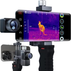 T2 Pro Thermal Monocular for iPhone, 1500 Yards Night Vision Camera with 13mm Lens, Tactical Handle, Infrared Imager for Outdoor Detecting Deer