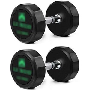 ZYCSKTL Dumbbells Set Adjustable Fillable Dumbbells Set,One-Piece Gym Non-Rolling Design Dumbbell,Men’s and Women’s Pure Steel Core Rubberized Dumbbell Set (Color : Green-30KG*2)