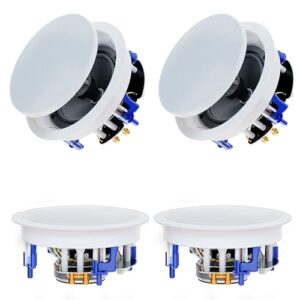Herdio 6.5” 640Watts 2-Way Bluetooth Ceiling Speakers Package Great for Home Theater System, Living Room,Office,Flush Mount Wired(4 Speakers)