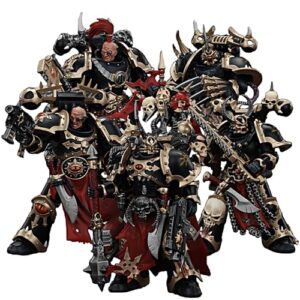 JOYTOY Warhammer 40k 1/18 Action Figure Chaos Space Marines Black Legion Chosen Set of 5 Figures Collectible Gifts,Toys for Kids 15+ and Adults 4.96-inch