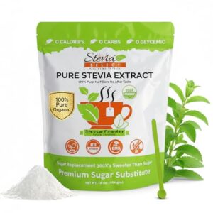 Stevia Select Organic Stevia Powder Sugar Free Plant Based Stevia Sweetener Non GMO Pure Stevia Extract Sugar Substitute No Additives Zero Calorie 16 Oz