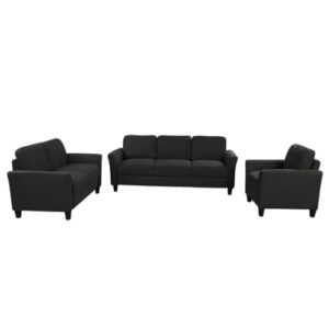 HSIJYGX Living Room Sets Furniture Armrest Sofa Single Chair Sofa Loveseat Chair 3-Seat Sofa (Chair，3-Seat Sofa, Black)