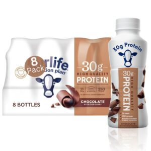 High Protein Nutrition Shake Variety Pack – 30g Protein per Bottle | Vanilla & Chocolate Assortment (8 Pack, 11.5 Fl Oz) | 2g Sugar & 150 Calories | Enriched with 8 Naturally Occurring Vitamins & Minerals | Low Sugar Recovery & Meal Replacement Drink