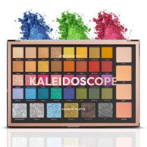 Profusion Cosmetics Kaleidoscope 42 Shade Palette, Highly Pigmented Matte, Shimmer, Glitter & Satin Shades, Colorful Long-Lasting Eyeshadow Makeup Palette for Valentine’s Gift for Girls and Women