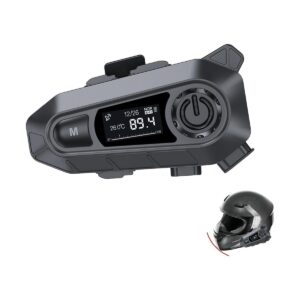 New 2026 LCD Display Motorcycle BIIuetuoth Helmet Headset Waterproof Noise Reduction BT 5.3 Motorbike Headphones Bicycle Earphone