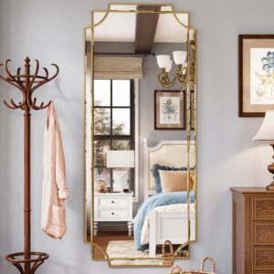 Kelly Miller 70″x30″ Large Gold Beveled Full Length Mirror, Traditional Farmhouse Rectangular Wall Mirror for Bedroom, Living Room, Hallway, Entryway