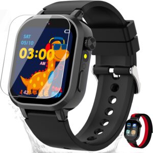 Waterproof Smart Watch for Kids Boys Ages 5-12 with 39 Games, HD Camera, Video, Music, Habit Tracking, Alarm, Pedometer, Kids Smart Watch Chrismars Birthday Gift for Boys Age 5 6 7 8(Black)