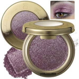 Noerrors Smoky Mauve Satin Gloss Glitter Eyeshadow Palette, Dusty Purple Plum Golden Pearl Multi-Dimensional Metallic Eyeshadow for Mature Eyes, Pigmented Blendable Smooth 3D Shimmer Cream Eye Shadow