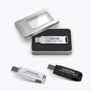 Custom USB Flash Drive, Personalized OTG Flash Drive Multifunctional Dual USB 2.0/3.0 Thumb Drive, Ideal for Corporate Gifts, Business Events and Promotional Giveaways (100,2 GB)