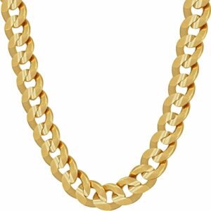 LIFETIME JEWELRY Cuban Link Chain Necklace 24k Gold Plated for Men and Women (6mm & 9.5mm) (30 inches, 9.5mm, Gold)