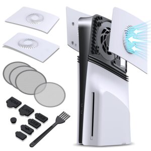 GRAUGEAR PS5 Pro Cooling & Dustproof Kit | Ventilated Faceplates + Air Filter + Dust Plugs | Reduce Console Temp by 50% | Anti-Dust Protection for PlayStation 5 Pro Digital & Disc Edition (PS5 Pro)