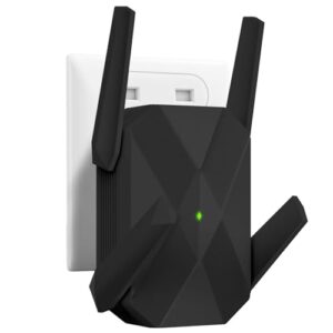 2026 AX3000 WiFi 6 Extender, WiFi Extender Signal Booster-Dual Band (2.4G/5.8G), Long Range WiFi Booster with Gigabit Ethernet Port, Access Point, No Required App, Easy Setup and Faster Speed (Black)