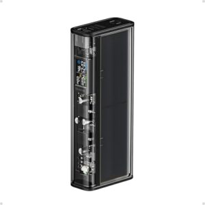 SHARGEEK 140 Power Bank, 140W Output 20000mAh Portable Charger with Screen Display, Transparent, USB C& USB A Port Laptop Power Bank for iPhone 17/16/15/14 Series MacBook Steam Deck