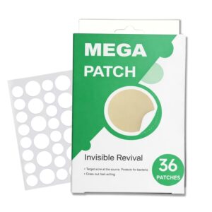 Hydrocolloid Pimple Patches for Face (36ct) – Invisible 8mm & 12mm Acne Patches for Zits, Pimples & Blemishes, Vegan & Cruelty-Free