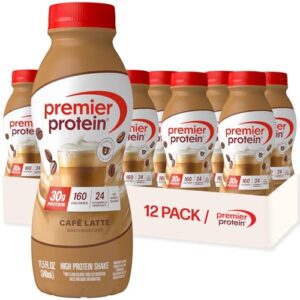 Premier Protein Shake, Café Latte, 30g Protein, No Added Sugar, 24 Vitamins & Minerals to Support Immune Health, 11.5 fl oz, 12 Pack (Packaging May Vary)
