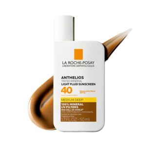 La Roche-Posay Anthelios Sunscreen SPF 40, Ultra-Light Fluid Broad Spectrum SPF 40, Face Sunscreen with Titanium Dioxide Mineral, Lightweight & Fast-Absorbing, Oil-Free, Matte Finish