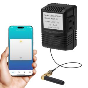WiFi Smart Socket Timer for Low Voltage Landscape Lighting, App & Voice Control with Alexa/Google, 4 Smart Modes, 2.4GHz Wi-Fi, Easy to Install