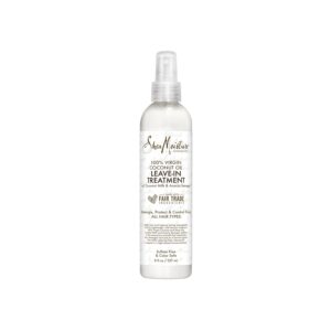 Shea Moisture 100% Virgin Coconut Oil Leave-in Treatment, Shine Curly and Tame Frizz for Tangle-Free Hair, All Natural certified Organic, 8 Ounce