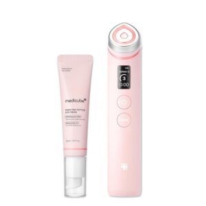 medicube Booster Pro Facial Device & Eye Care Duo: Salmon DNA PDRN Pink Eye Serum and Booster Pro Pink | Retinol and PDRN For Firmer-Looking, Plumper Looking Skin and Smoother Skin