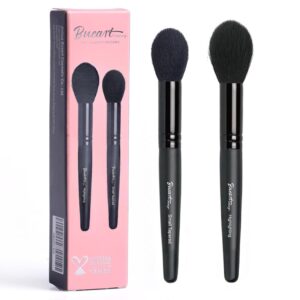 Bueart Design Large Highlighter powder makeup Brush with Small Tapered highlighting blush brush Ideal For Precision Blending highlighter,Bronzer & Blush Soft, Dense Bristles, Vegan & Cruelty-free,M14