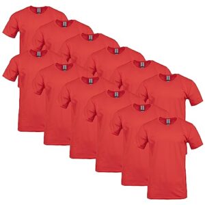Gildan Adult Softstyle Cotton T-Shirt, Style G64000, Multipack, Red (12-Pack), 2X-Large