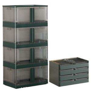 XFNVXC Foldable Storage Box with Lids, Stackable Cube Storage Crate Bins Plastic Container with Door and Wheels for Gap Storage Cabinet Closet Organizers – Organize and Optimize: Foldable Storage