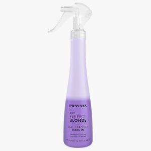 Pravana The Perfect Blonde Seal & Protect Leave-In Conditioner Spray Treatment Detangler | Neutralizes Brassy, Yellow Tones | For Color Treated Hair | Chromasilk Enhances Shine & Protection | Vegan
