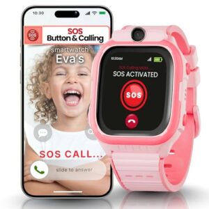 Emojikidz Smartwatch for Kids 3-12| 4G LTE GPS Tracker for Kids & Voice Calling, Texting, SOS Alerts, Camera, Parental Control | Phone Watch for Boys & Girls- Model R Pink