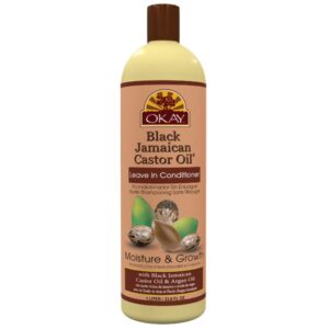 OKAY Black Jamaican Castor Oil Leave In Conditioner – Hair Moisturizer for Women and Men, Natural Hair Product Curly Grease for Smooth, Moisturized Feel – 33.8 oz (Pack of 1)