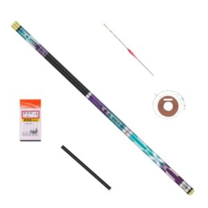 Portable Telescopic Fishing Rod Lightweight Hand Pole carp Throwing and Reel Combo Gear Set (7.2m) ()