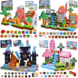 Goody King Magnetic Blocks |500PCS Magnetic Building Cube Game, Constructions Toys for Boys & Girls Age 3-4, 5 6 7 8 9 10, STEM Montessori Stacking Toy, Sensory Tiles Building Birthday for Toddlers