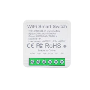 16A Mini WiFi Smart Switch Relay Module – Compatible with Alexa & Google Home, Ewelink APP Remote Control, Voice & Timer Schedule for Light, Fan, No Hub Required