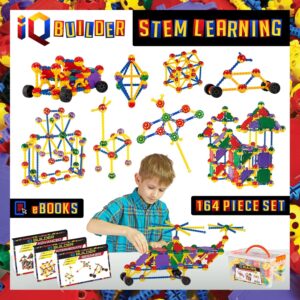 IQ BUILDER | STEM Learning Toys | Creative Construction Engineering | Fun Educational Building Set for Boys & Girls Ages 3-10 | Top Blocks Game Kit