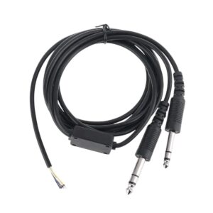 Black | Hx6A DIY AVlAtion Headset Line Cord Repairing Dual-Plug Headphones Cable New 2026 Electronic & Accessories