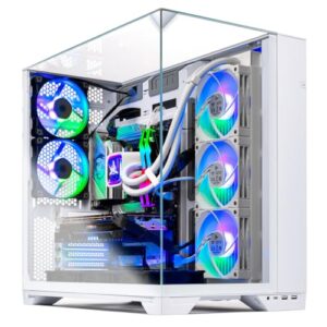 Skytech Gaming O11 Vision Desktop PC, Ryzen 9 9900X 4.4 GHz, NVIDIA RTX 5070 Ti 16GB, X870 Board, 4TB Gen4 NVMe SSD, 64GB DDR5 RAM 5200 RGB, 850W Gold ATX 3 PSU, 360mm ARGB AIO, Wi-Fi, Win 11