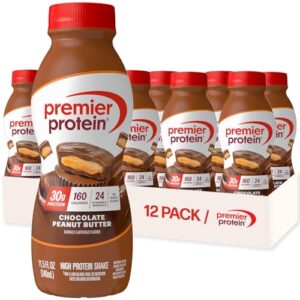 Premier Protein Shake, Chocolate Peanut Butter, 30g Protein, No Added Sugar, 24 Vitamins & Minerals to Support Immune Health, 11.5 fl oz, 12 Pack (Packaging May Vary)