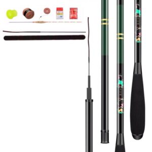 Carbon Fishing Rod and Reel Combo Telescopic carp Pole Hand ice Set Equipment kit (3.6m) ()