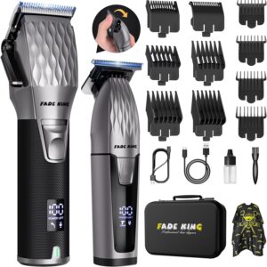 FADEKING® Cordless Hair Clippers and Beard Trimmer for Men, Professional Barber Kit for Hair Cutting and Beard Styling, Premium Grooming Gift for Men
