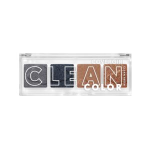 COVERGIRL Clean Fresh Clean Color Eyeshadow Palette, Shimmer Finish, Vegan Formula – Midnight Sky, 4g (0.14 oz)