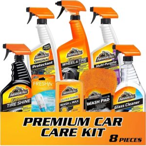 Armor All Ultimate Premier Car Care Kit, 8 Pieces, Includes Tire and Wheel Cleaners, and Exterior and Interior Car Cleaning Supplies